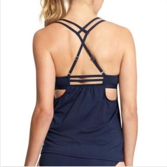Athleta Hang Loose Tankini Top Black Size S, Swim Surf Paddle Beach Board - Picture 3 of 9